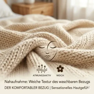 Nahaufnahme der weichen Textur von unserer gewichtete decke bezug waschbar.