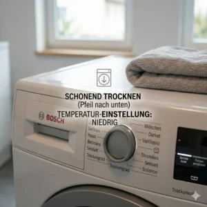 Die richtige Temperatureinstellung am Display für eine gewichtete decke trockner geeignet.