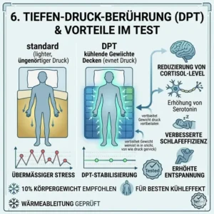 Die entspannende Wirkung der Tiefendruck-Simulation im kühlende gewichtete decke test.