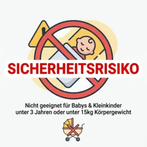 Safety warning symbol: weighted blankets must not be used for babies and toddlers due to safety risks.