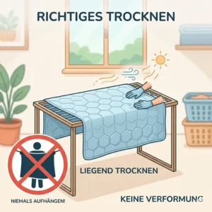 Richtiges Trocknen nach dem Vorgang wie oft gewichtete Decke waschen.