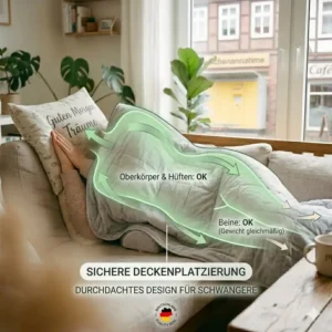 Eine erholsam schlafende schwangere Frau dank der Nutzung einer gewichtete decke schwangerschaft.