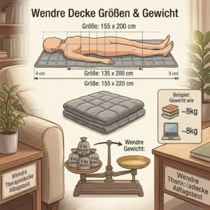 Größenvergleich und Gewichtsoptionen der Wendre Decke für den umfassenden Testbericht.