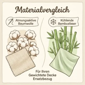 Illustration comparing different materials for a gewichtete decke ersatzbezug.
