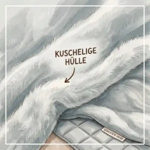 Nahaufnahme der weichen Stoffs einer kuschelige hülle für gewichtete decke.