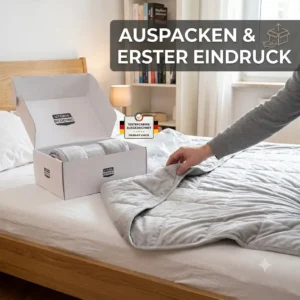 Unboxing the Utopia Bedding weighted blanket during initial product test