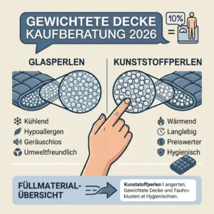 Feine Glasperlen Füllung einer gewichteten Decke für gleichmäßige Druckverteilung