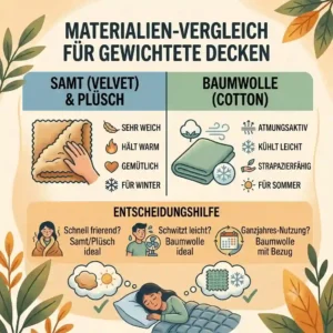 Material comparison between velvet and cotton when considering welche gewichtete decke kaufen
