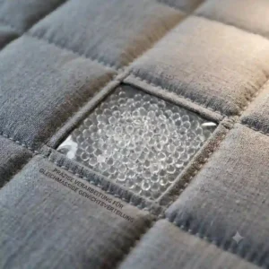 Überprüfung der präzisen Verarbeitung und gleichmäßigen Gewichtsverteilung der Snoozzzy Decke.