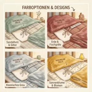 Verschiedene Farbvarianten der kuschelige hülle für gewichtete decke im Überblick.