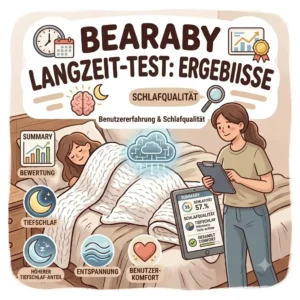 "Side sleeper resting comfortably in bed during an overnight bearaby weighted blanket test."