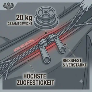 A creative illustration demonstrating the heavy-duty weight capacity and tear resistance of the gewichtete decke tragetasche.