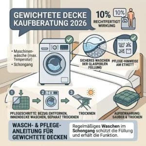Pflegeanleitung und Tipps zum sicheren Waschen einer gewichteten Decke